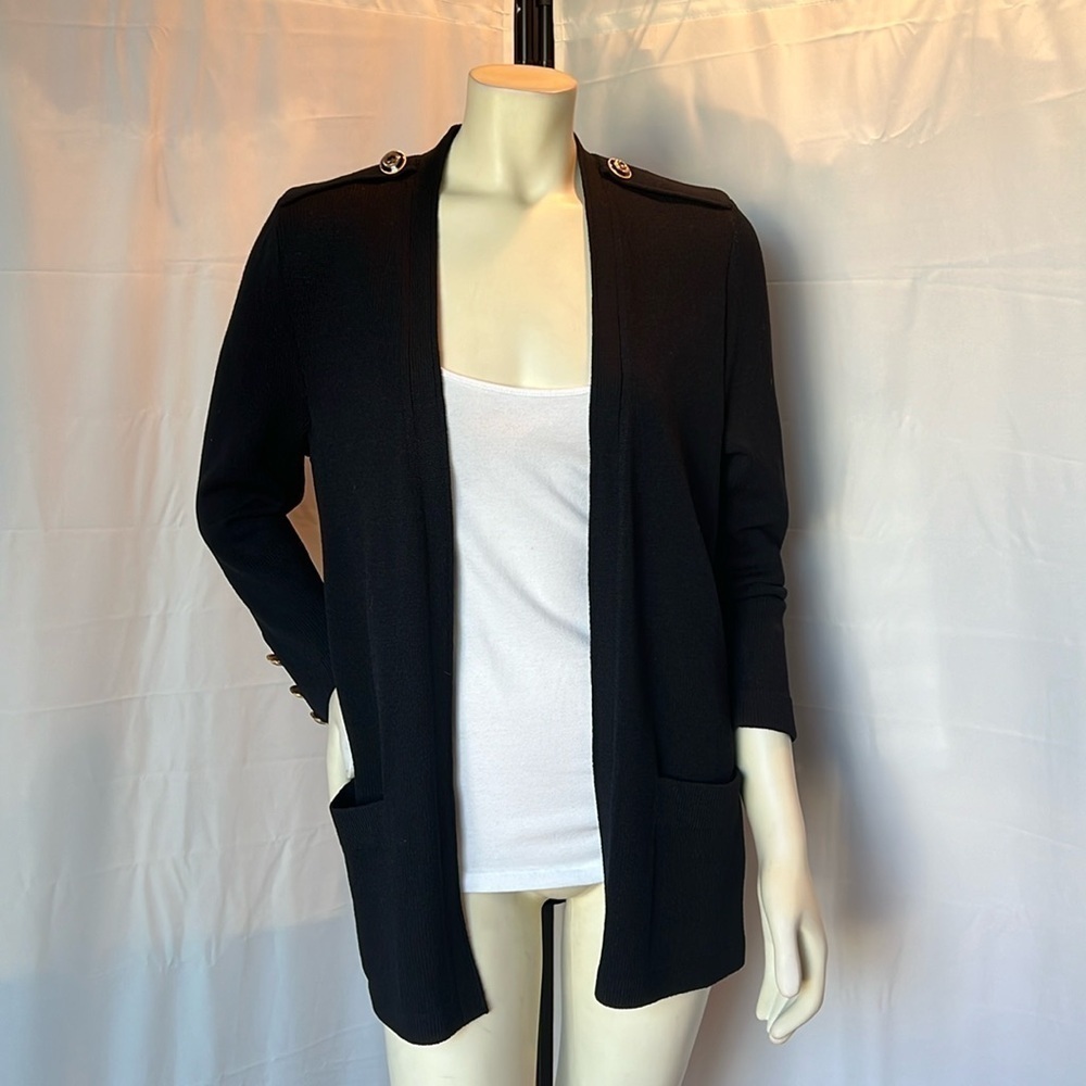 Vintage St. John Sportswear by Marie Gray Knit Open Cardigan